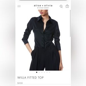 Alice + Olivia Black Button Down Shirt